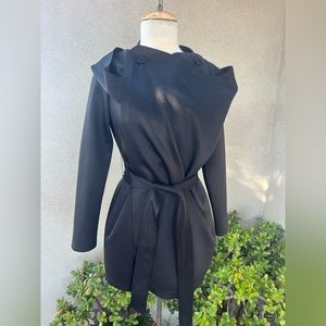 Corrida black wrap jacket hood pockets Sz S